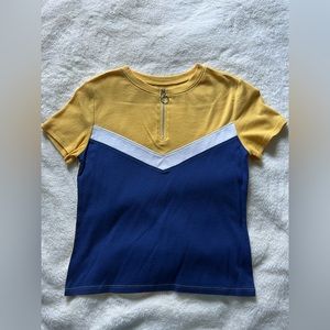 Flirtitude Active Womens 1/4 Zip Short Sleeve Shirt Size Medium